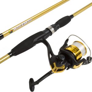 Fishing Rod and Reel Combo - 2pc Strike Series Medium Action 78-Inch Spinning Reel Fishing Pole - Fishing Gear for Bass and Trout by Wakeman